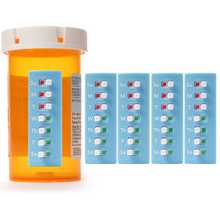 Load image into Gallery viewer, Take-n-Slide Medication Tracker and Reminder ~ Blue ~ 5 Count Package ~ Each Are Reusable
