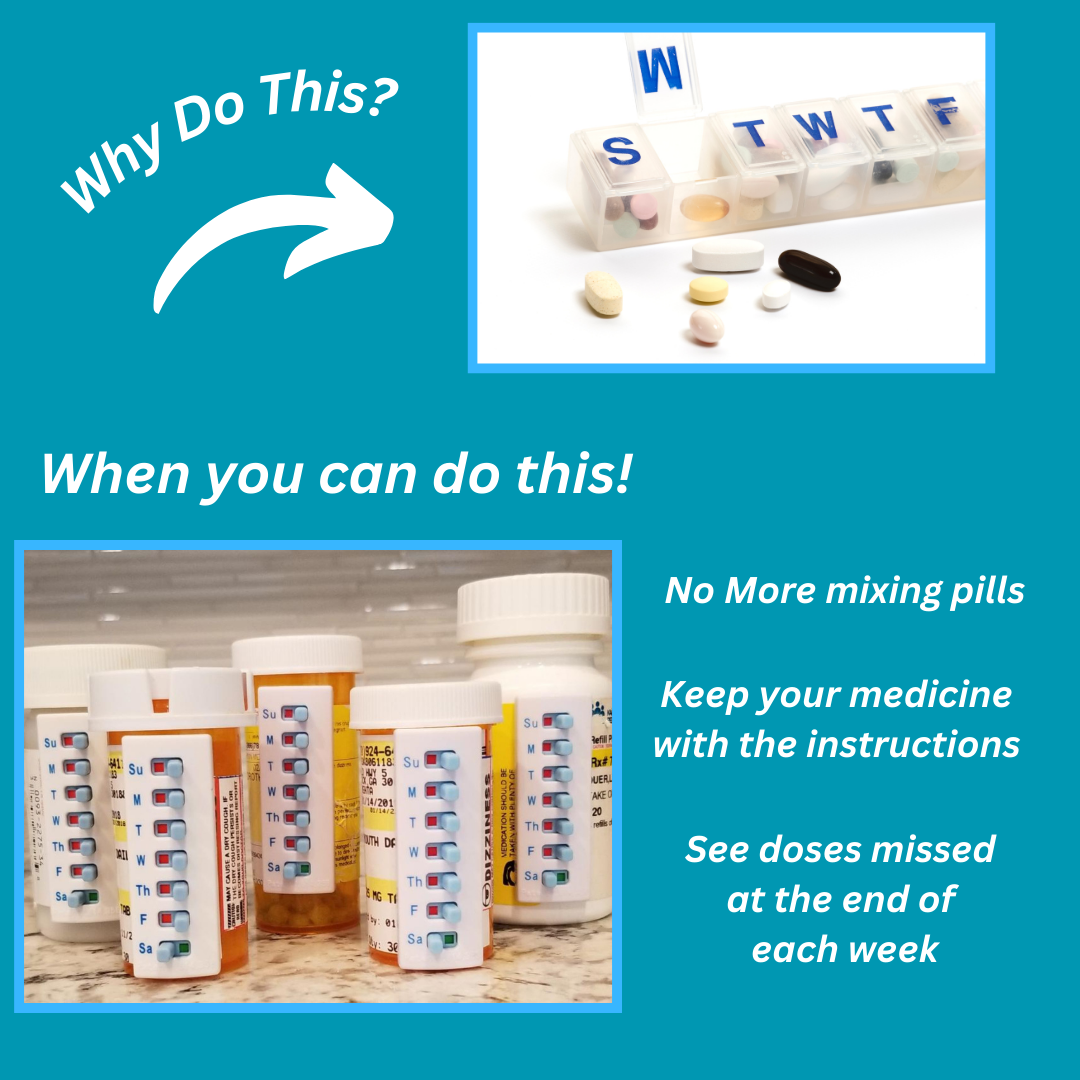 Take-n-Slide Medication Tracker and ReminderPackage of 5 Reusable