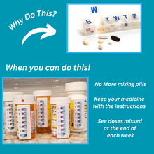 Load image into Gallery viewer, Take-n-Slide Medication Tracker and Reminder ~ White ~ 5 Count Package ~ Each Are Reusable
