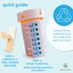Quick guide remove adhesive backing and stick to your bottle