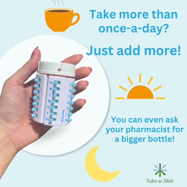 Take more than one a day just add an additional take and slide